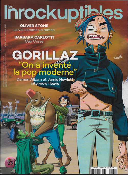 Les Inrockuptibles n 1297 Octobre 2020 Gorillaz cover