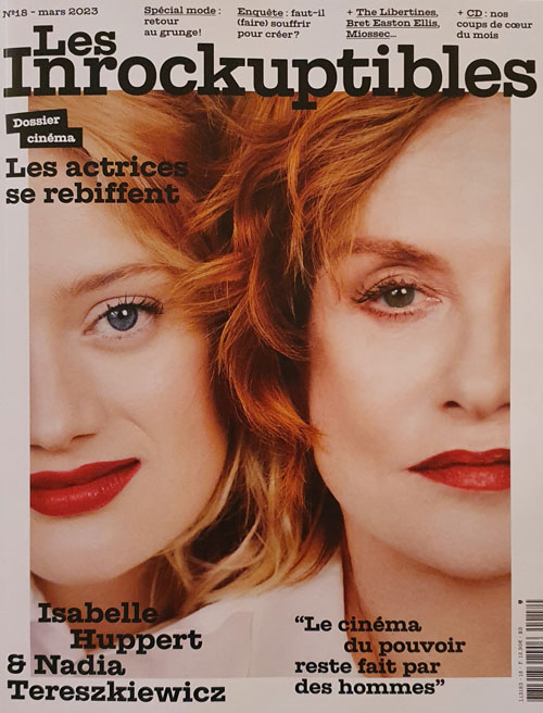 Les Inrockuptibles n18 Mars 2023 Isabelle Huppert cover