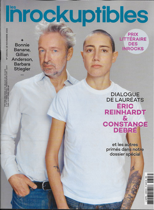 Les Inrockuptibles n 1303 Novembre 2020 Eric Reinhardt & Constance Debr cover