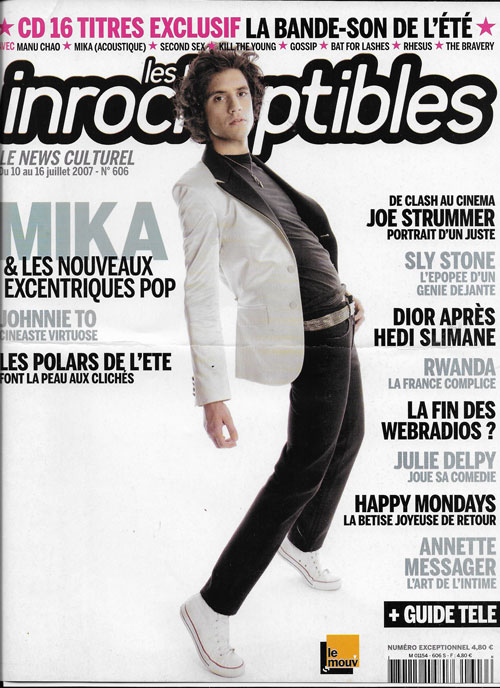 Les Inrockuptibles n606 Juillet 2007 cover Mika