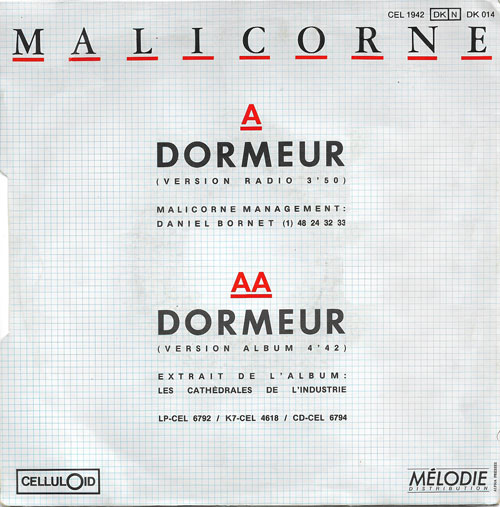 Malicorne Le Dormeur verso